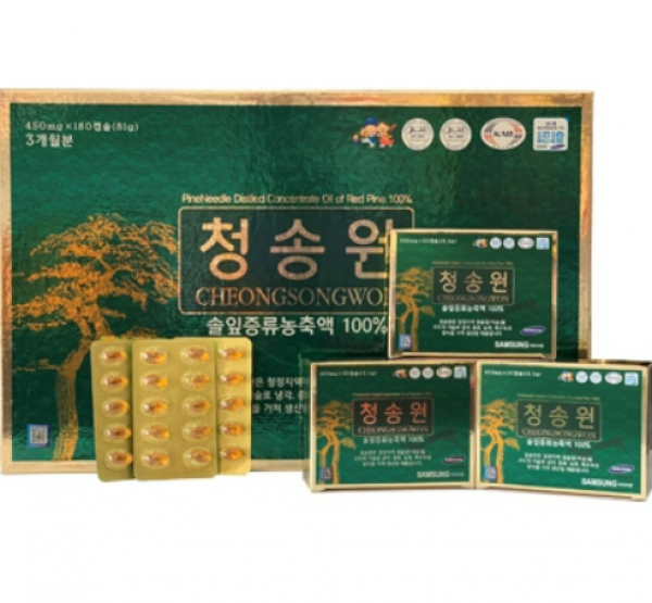 Samsung Tinh Dầu Thông Cheongsongwon Hộp HỒNG 180 Viên (Thùng 20 Hộp) Chính Hãng Hàn Quốc